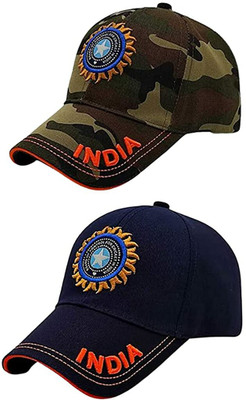 Brostin Solid, Self Design Sports/Regular Cap Cap(Pack of 2)