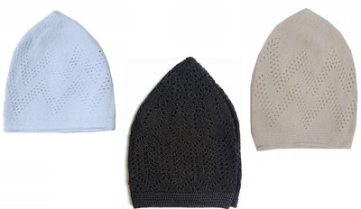 TQLOQZ Solid Skull Cap Cap(Pack of 3)