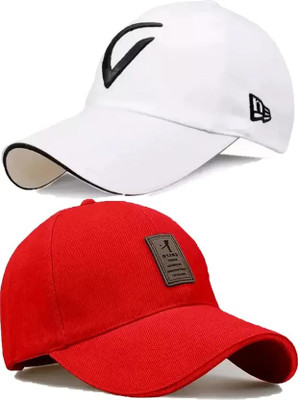 cap world Embroidered, Self Design, Solid Sports/Regular Cap Cap(Pack of 2)