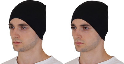 Atabz Solid Skull Cap Cap(Pack of 2)