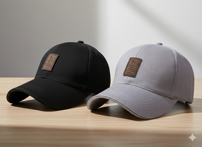 CLASSYMESSI Self Design, Solid, Embellished Sports/Regular Cap Cap(Pack of 2)