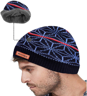 Knotyy Self Design Beanie Cap