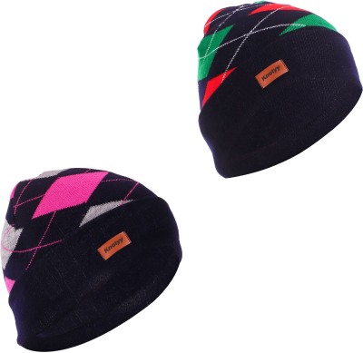 Knotyy Solid Beanie Cap(Pack of 2)