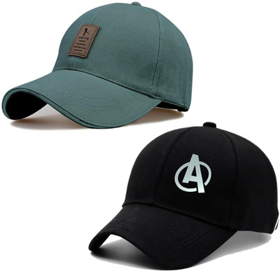 cap world Solid, Self Design Sports/Regular Cap Cap(Pack of 2)