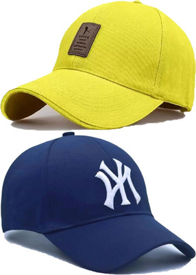 CLASSYMESSI Solid, Self Design, Embroidered Sports/Regular Cap Cap(Pack of 2)