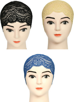 DCENT KRAFT Floral Print Skull Cap Cap(Pack of 3)