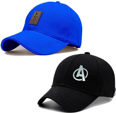 cap world Solid, Self Design Sports/Regular Cap Cap(Pack of 2)