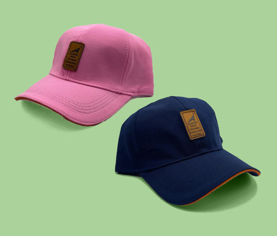 ALAMOS Printed, Self Design, Solid Sports/Regular Cap Cap(Pack of 2)