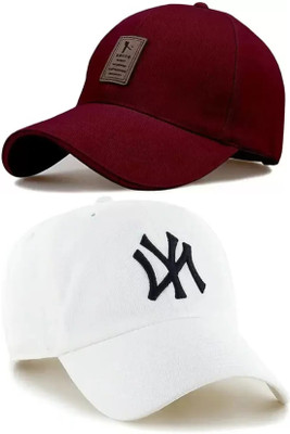 M John's Embroidered, Solid, Self Design Sports/Regular Cap Cap(Pack of 2)