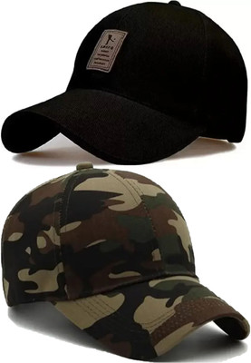 FD FLORIDA Solid, Self Design Sports/Regular Cap Cap(Pack of 2)