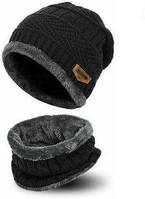 Adnate Self Design Beanie Cap(Pack of 2)