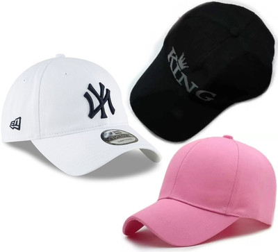 cap world Solid, Self Design, Embroidered Sports/Regular Cap Cap(Pack of 3)