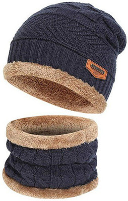 AlexVyan Self Design, Solid, Striped Beanie Cap