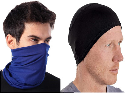 Caiuse Self Design Beanie Cap(Pack of 2)