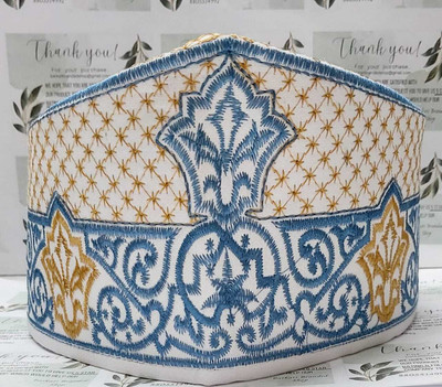 Barkati Embroidered, Woven Prayer Cap Cap