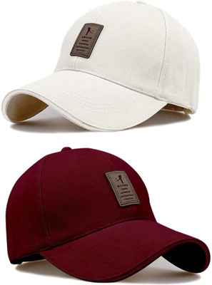 CLASSYMESSI Solid, Self Design, Printed Sports/Regular Cap Cap(Pack of 2)