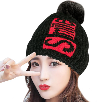TRUE INDIAN Self Design Beanie Cap
