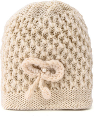 TRUE INDIAN Solid, Woven, Self Design Beanie Cap