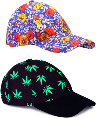 Knotyy Printed, Self Design, Solid Sports/Regular Cap Cap(Pack of 2)