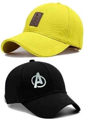 CLASSYMESSI Solid, Self Design, Printed Sports/Regular Cap Cap(Pack of 2)