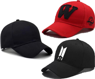 ILLARION Solid, Self Design, Embroidered Sports/Regular Cap Cap(Pack of 3)