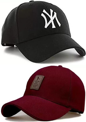 M John's Embroidered, Solid, Self Design Sports/Regular Cap Cap(Pack of 2)