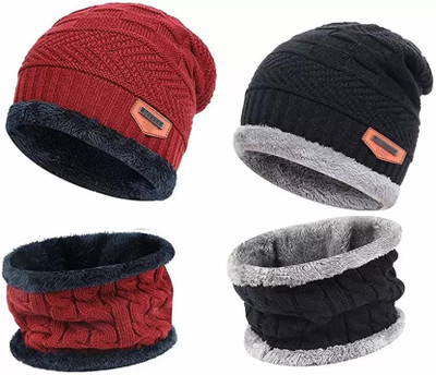 Arvind Solid Beanie Cap(Pack of 2)