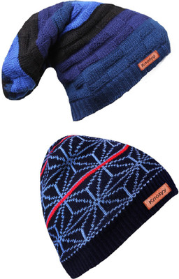Knotyy Solid Beanie Cap(Pack of 2)