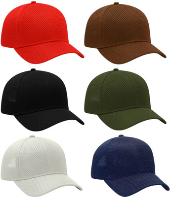 Right origin Solid, Self Design Sports/Regular Cap Cap(Pack of 6)