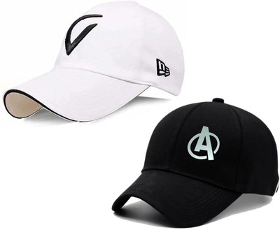 CLASSYMESSI Solid, Self Design, Embroidered Sports/Regular Cap Cap(Pack of 2)