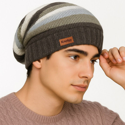 Knotyy Self Design Beanie Cap