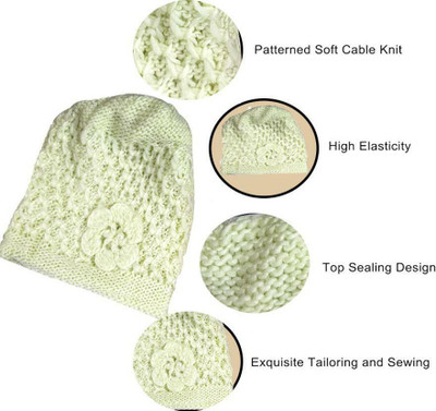 TRUE INDIAN Self Design, Solid Beanie Cap