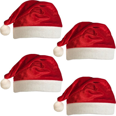 PaMeG Solid Santa Cap Cap(Pack of 4)