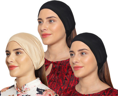 MONATI Solid Skull Cap Cap(Pack of 3)