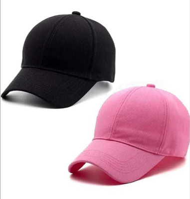 Rozti Self Design, Solid Sports/Regular Cap Cap(Pack of 2)