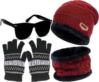 FLEXCY Beanie Cap(Pack of 3)