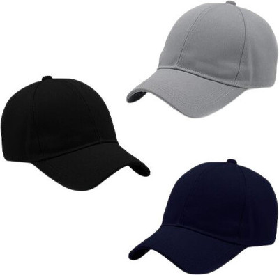Phirsein Solid Sports/Regular Cap Cap(Pack of 3)