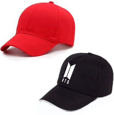 blutech Solid, Self Design, Embroidered Sports/Regular Cap Cap(Pack of 2)
