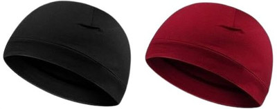 HEENA HOSIERY Solid Skull Cap Cap(Pack of 2)