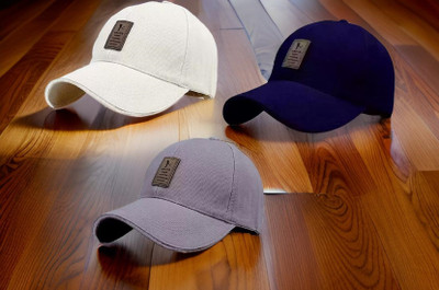 FD FLORIDA Solid, Self Design Sports/Regular Cap Cap(Pack of 3)