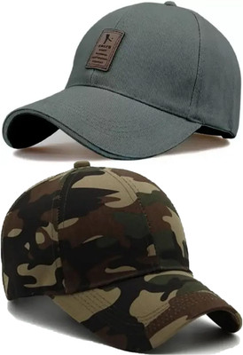 FD FLORIDA Solid, Self Design Sports/Regular Cap Cap(Pack of 2)