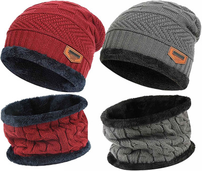 FStyler Solid Beanie Cap(Pack of 2)