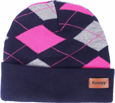 Knotyy Self Design Beanie Cap