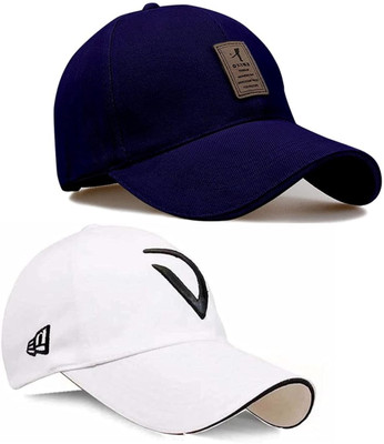 CLASSYMESSI Solid, Self Design, Embroidered Sports/Regular Cap Cap(Pack of 2)
