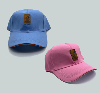 ALAMOS Printed, Self Design, Solid Sports/Regular Cap Cap(Pack of 2)