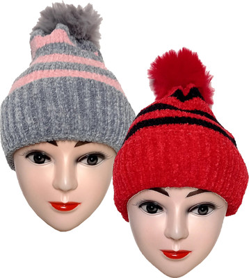 The Window Shop Striped Beanie Cap(Pack of 2)