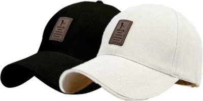 time gp Solid, Self Design, Embroidered Sports/Regular Cap Cap(Pack of 2)