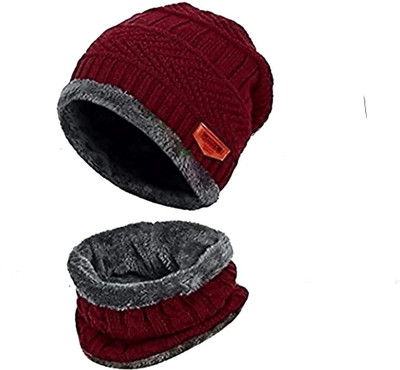 Da Novira Self Design Beanie Cap