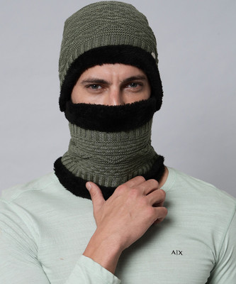 QUIN FLETCHER Mens Solid Beanie Cap combo (Cap + Muffler ) Beanie Cap(Pack of 2)