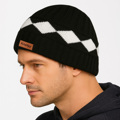 Knotyy Self Design Beanie Cap